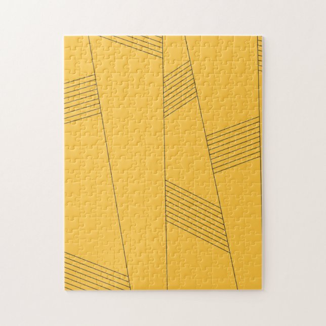 Puzzle Design graphique abstrait simple, jaune et moderne (Vertical)
