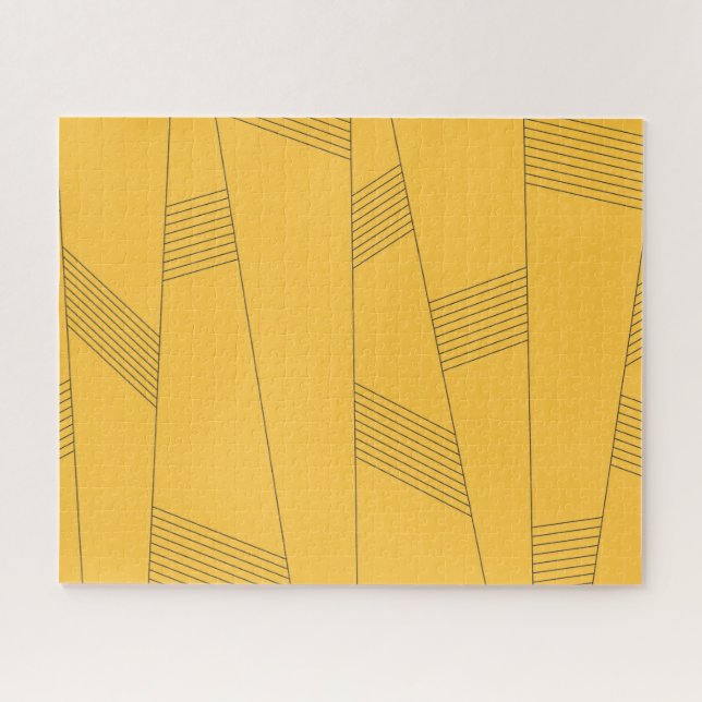 Puzzle Design graphique abstrait simple, jaune, moderne (Horizontal)