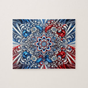 Puzzle Design moderne abstrait Couleurs françaises