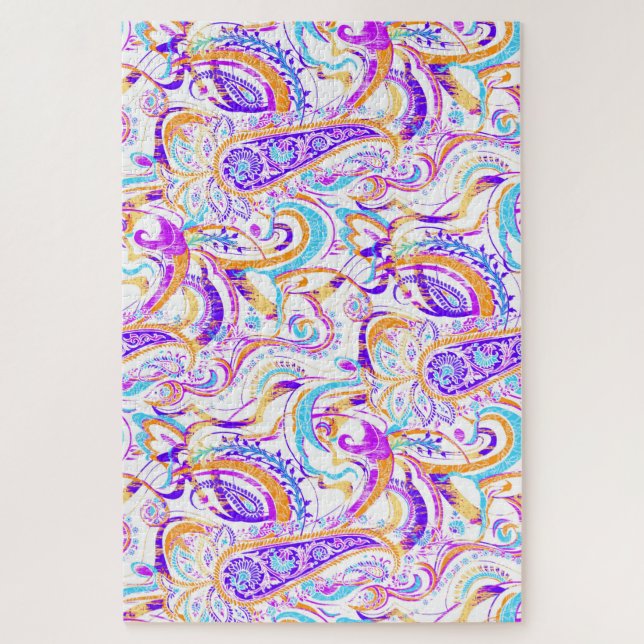 Puzzle Design paisible blanc coloré (Vertical)