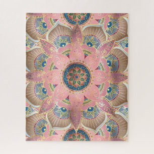 Puzzle Design tendance métal or et rose Mandala