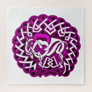 Puzzle Design tressé de Buffalo/Bison celtique en rose