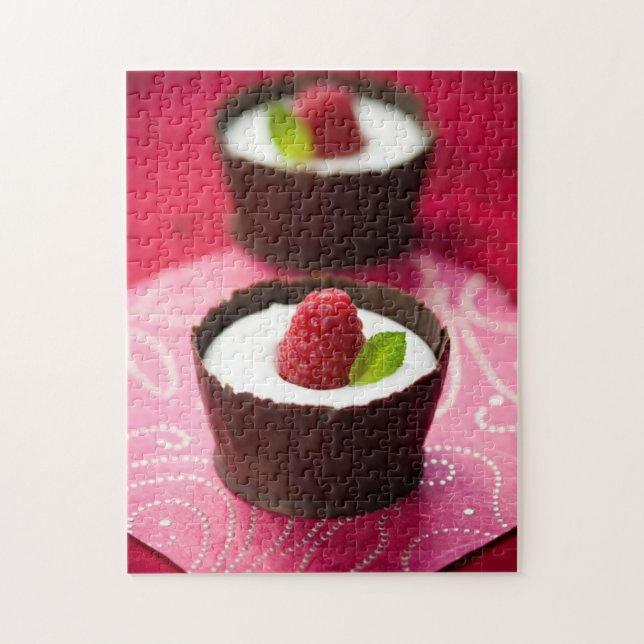 Puzzle Dessert blanc de mousse de chocolat (Vertical)