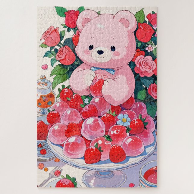 Puzzle dessert fraise (Vertical)