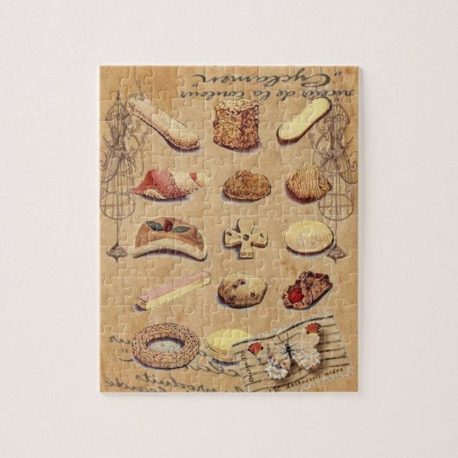 Puzzle dessert français de gâteau de biscuits de (Vertical)