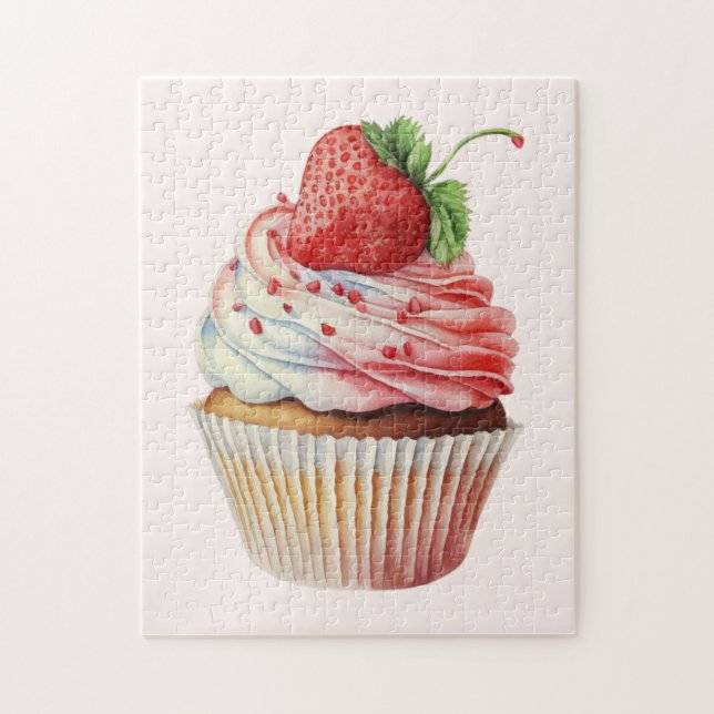 Puzzle Dessert sucré à la fraise Cupcake (Vertical)