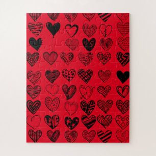 Puzzle Dessin adorable de Black Heart Scribble