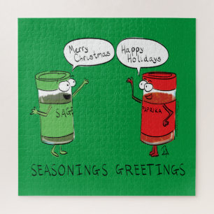 Puzzle Dessin animé de Noël drôle d'épices de cuisine
