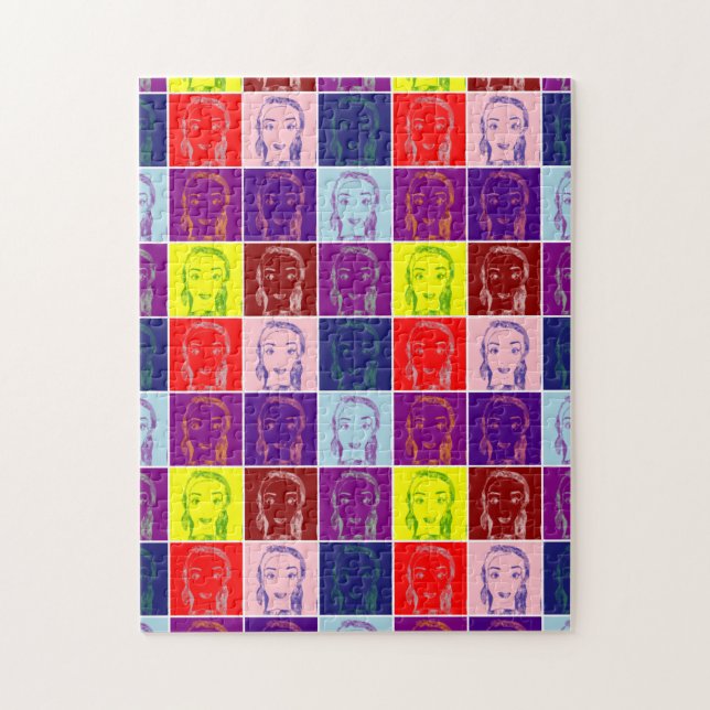 Puzzle dessin animé pop art féminin (Vertical)