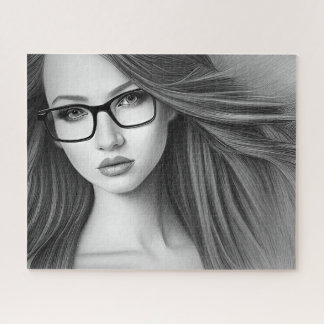 Puzzle Dessin au crayon de la fille