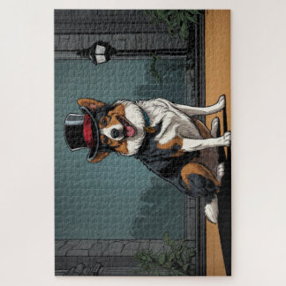 Puzzle Dessin chien berger australien dans une rue