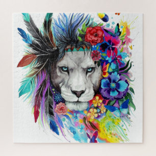 Puzzle Dessin d'art tableau représentant le lion