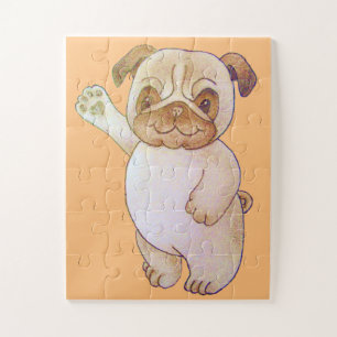 Puzzle dessin de caractère mignon du chien brun brun carl