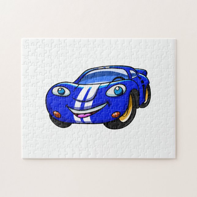 Puzzle Dessin de course en bleu Supercar|Choisir la coule (Horizontal)