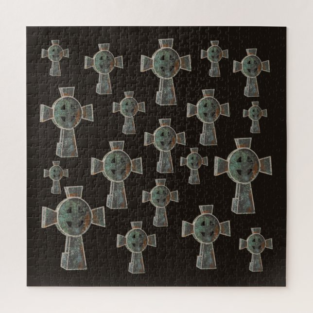 Puzzle Dessin de croix de tête de cimetière gothique d'Ha (Vertical)