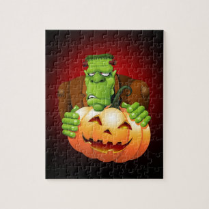 Puzzle Dessin de Frankenstein Monster avec Citrouille