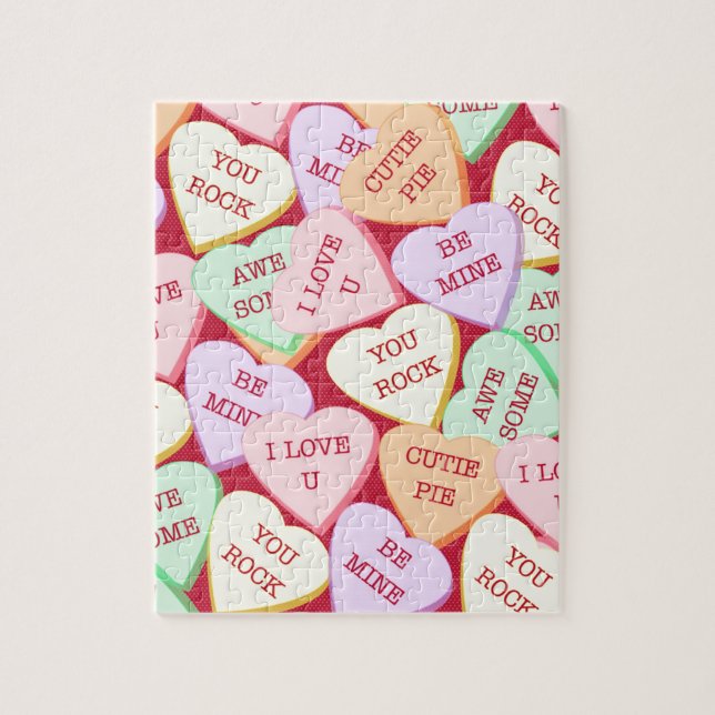 Puzzle Dessin des coeurs de bonbons (Vertical)