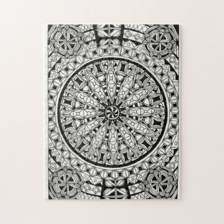 Puzzle Dessin géométrique noir et blanc