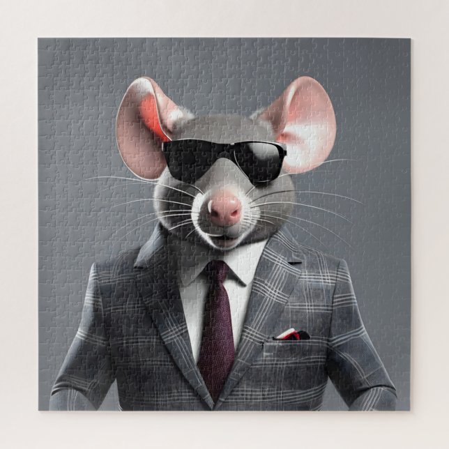 Puzzle dessin humoristique de souris (Vertical)