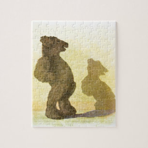 Puzzle Dessin Vintage: Teddy Bear et son ombre