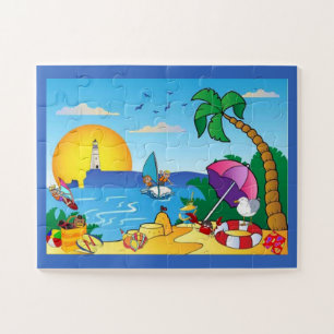 Puzzle Dessins animés amusants de la plage