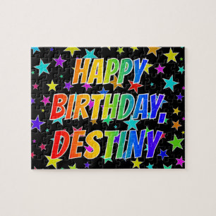 Puzzle "DESTINY" Prénom, Amusant "HEUREUX ANNIVERSAIRE"