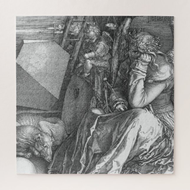 Puzzle Détail de Melancholia I par Albrecht Dürer (1514) (Vertical)