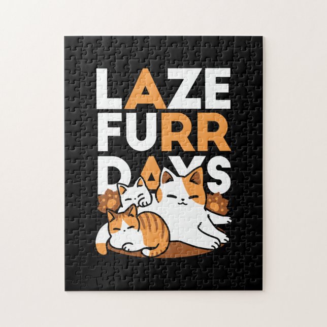 Puzzle Détendez-vous Art Chat - 'Laze Furr Days' pour les (Vertical)
