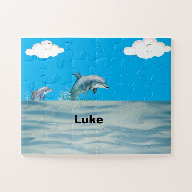 Puzzle Deux dauphins jouant (Horizontal)