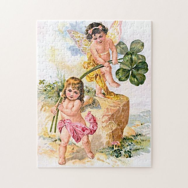 Puzzle Deux enfants avec du charme de papillon (Vertical)