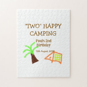 Puzzle Deux enfants heureux de camper pour leur 2ème anni