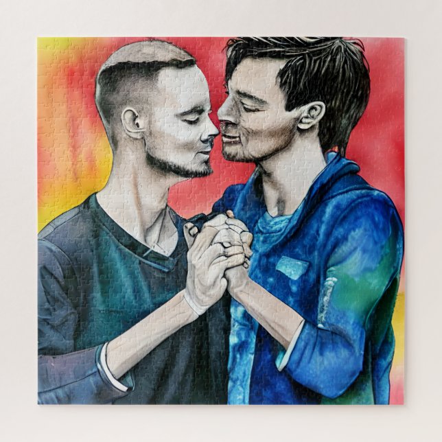 Puzzle Deux hommes amoureux LGBTQ (Vertical)