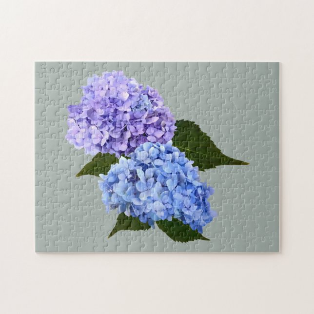 Puzzle Deux Hydrangea Lavender et Blue (Horizontal)