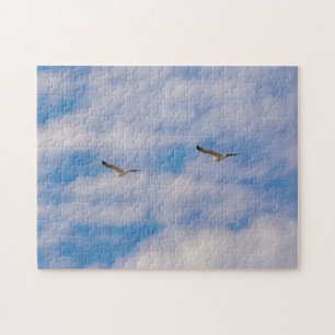 Puzzle Deux oiseaux qui volent dans les nuages Liberté Pu