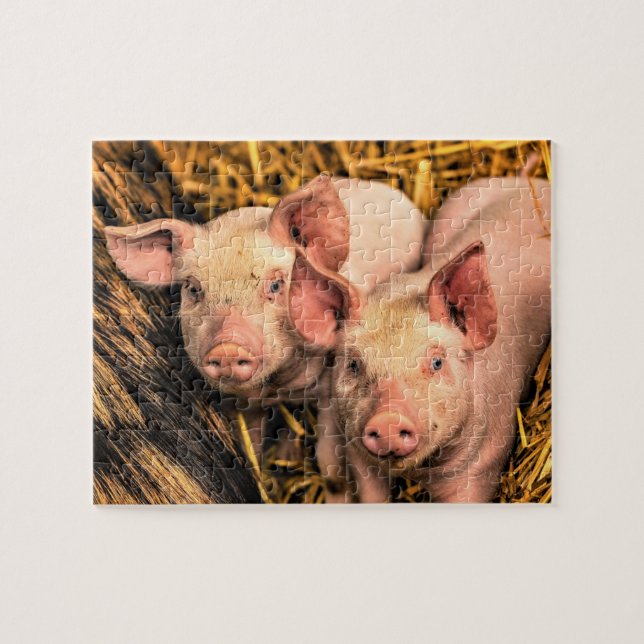 Puzzle Deux petits cochons (Horizontal)