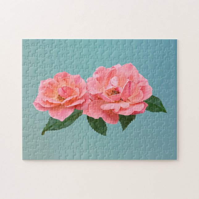 Puzzle Deux Roses Roses Roses Roses Roses Délicates (Horizontal)