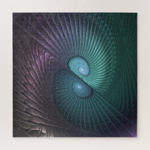 Puzzle Deux spirales colorées Art fractal abstrait modern