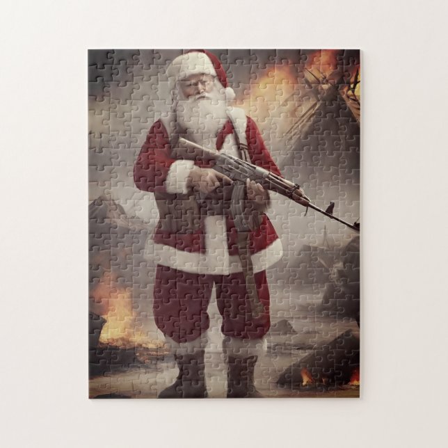 Puzzle Deuxième amendement Père Noël Funny Christmas (Vertical)