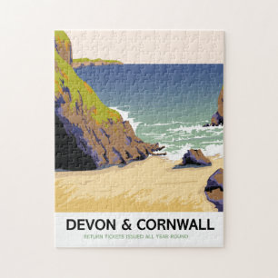 Puzzle Devon & Cornwall "voyagent par le rail" voyage de