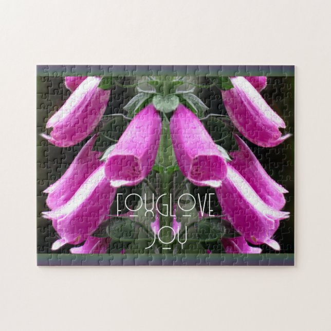 Puzzle Dew Kissé rose Foxgants Blooms (Horizontal)
