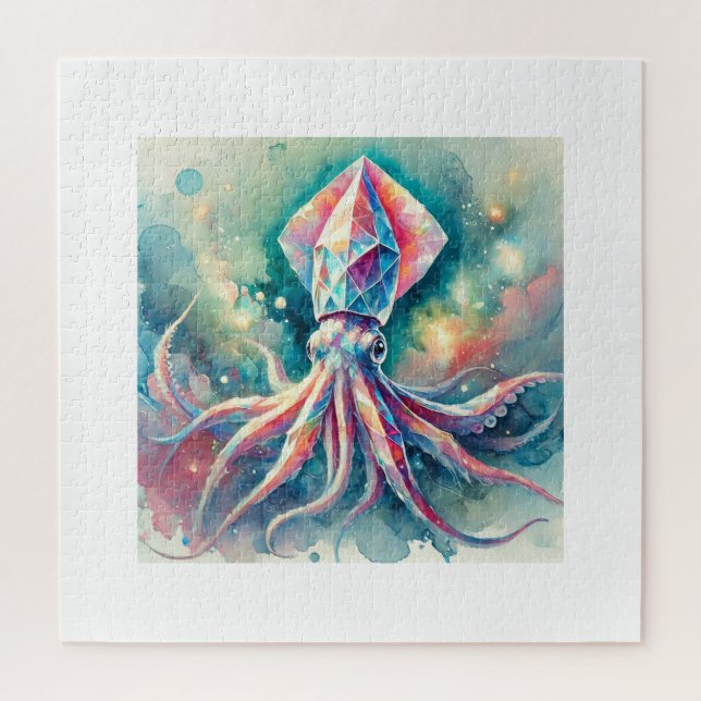 Puzzle Diamond Squid Serenity 310824AREF127 - Watercolor (Vertical)