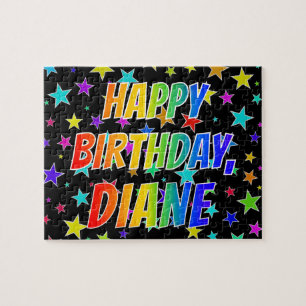 Puzzle "DIANE" Prénom, "HEUREUX ANNIVERSAIRE"