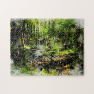 Puzzle Die Brücke im Wald -