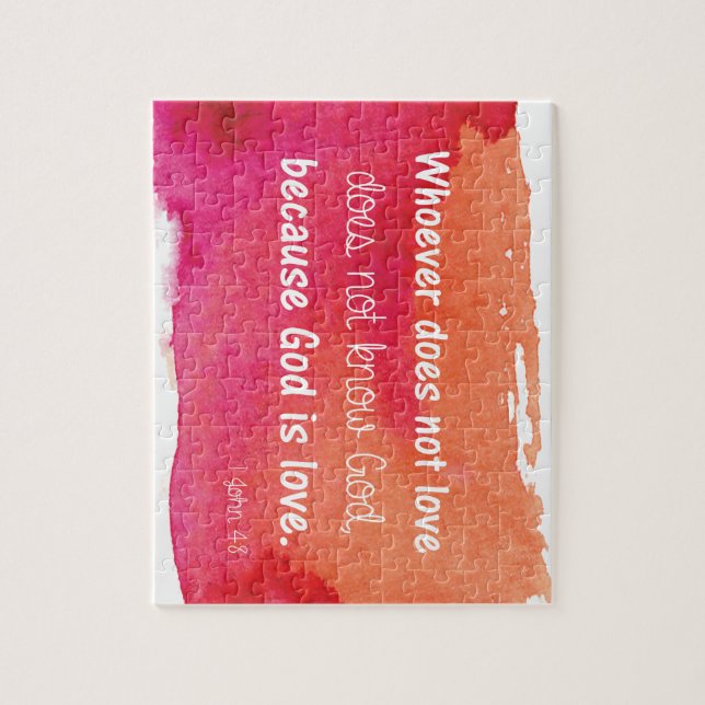 Puzzle Dieu est Amour Aquarelle Peinture Bible Verse (Vertical)