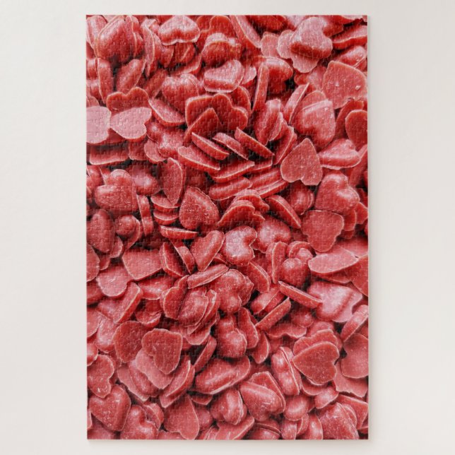Puzzle Difficult Red Candy Hearts Cluster (Vertical)