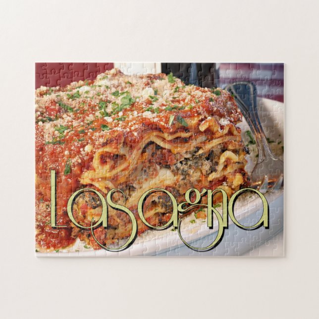 Puzzle Dîner Lasagna au restaurant italien (Horizontal)