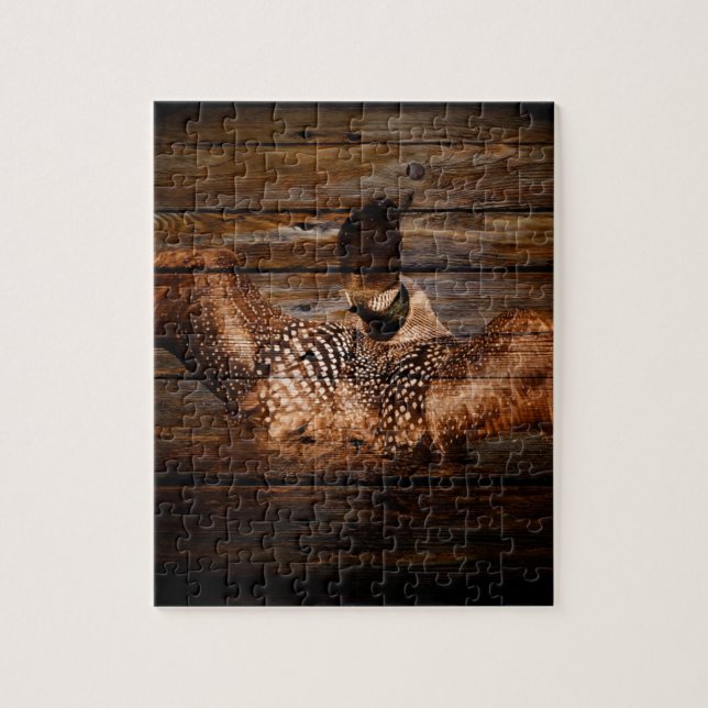 Puzzle Dingue en bois d'oiseaux aquatiques de pays (Vertical)