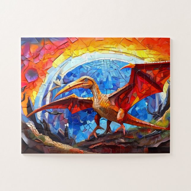 Puzzle Dinosaur coloré pour enfants (Horizontal)