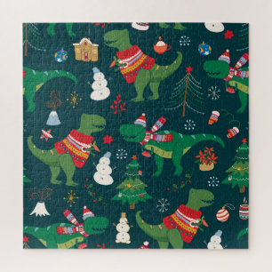 Puzzle Dinosaur T-Rex : Nouvel An de Noël.