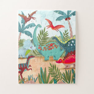 Puzzle Dinosaure mignon enfants de la jungle préhistoriqu